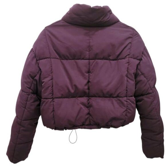 Bershka Plum Pupple Cropped Puffer Jacket - Picture 3 of 4